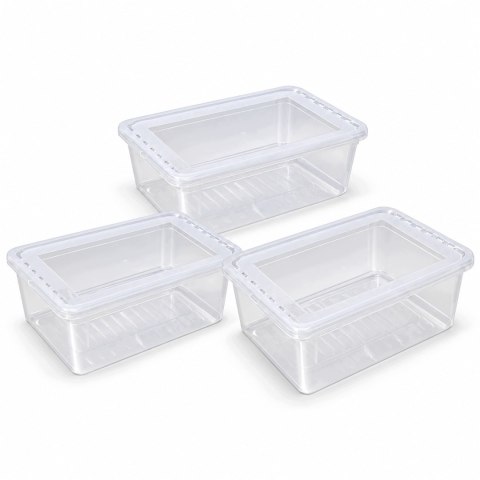 POJEMNIKI PUDEŁKA DO PRZECHOWYWANIA Z POKRYWKĄ 3 X 11 L ORGANIZER DO SZAFY