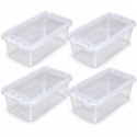 POJEMNIKI PUDEŁKA DO PRZECHOWYWANIA Z POKRYWKĄ 4 X 5,5 L ORGANIZER DO SZAFY
