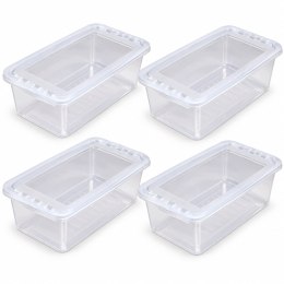 POJEMNIKI PUDEŁKA DO PRZECHOWYWANIA Z POKRYWKĄ 4 X 5,5 L ORGANIZER DO SZAFY