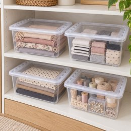 POJEMNIKI PUDEŁKA DO PRZECHOWYWANIA Z POKRYWKĄ 4 X 5,5 L ORGANIZER DO SZAFY