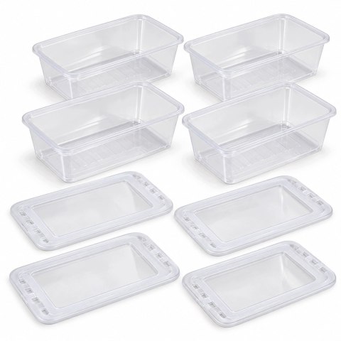 POJEMNIKI PUDEŁKA DO PRZECHOWYWANIA Z POKRYWKĄ 4 X 5,5 L ORGANIZER DO SZAFY
