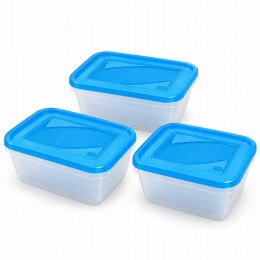 Pojemniki na żywność do przechowywania 3 x 1,25 l z pokrywkami lunchbox