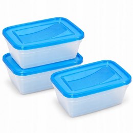 Pojemniki na żywność do przechowywania 3 x 1,25 l z pokrywkami lunchbox