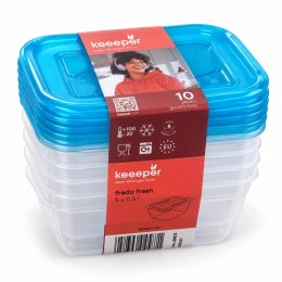 Pojemniki na żywność do przechowywania 5 x 0,5 l z pokrywkami lunchbox