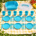 Zestaw piknikowy grilowy camperowy sztućce talerze kubki dla 6 osób 31 elem