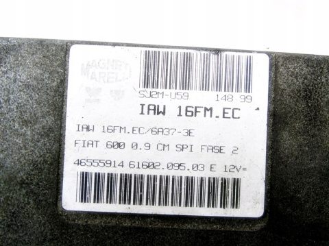 STEROWNIK KOMPUTER SILNIKA FIAT SEICENTO 0.9 900 STEROWNIK KOMPUTER SILNIKA FIAT SEICENTO 0.9 900