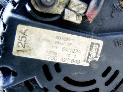 ALTERNATOR 123A 2.2 DCI MOVANO MASTER LAGUNA II ALTERNATOR 123A 2.2 DCI MOVANO MASTER LAGUNA II